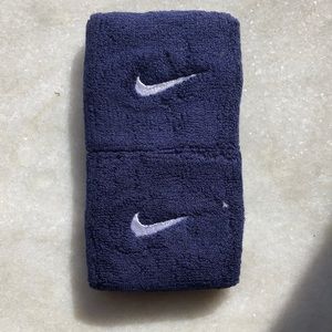 New Nike Wristband Sweatband Navy White embroidery